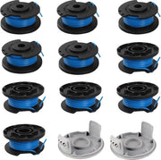 10 set di bobine per filo per trimmer, bobina di ricambio per trimmer per batterie 18V 24V 40V, 10 bobine per trimmer con 2 doppi (lunghezza 3,4 m, diametro 1,65 mm)