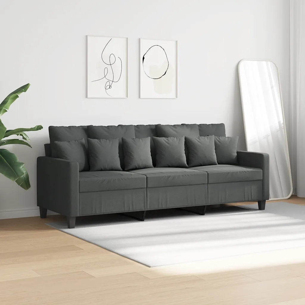 Divano a 3 Posti Grigio Chiaro 180 cm in Tessuto 359276