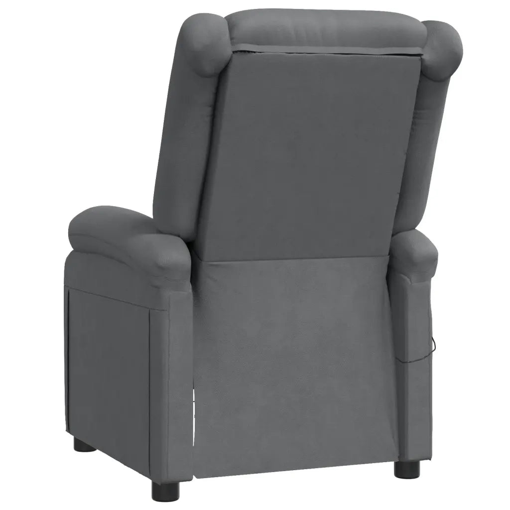Poltrona Massaggiante | Sedia Relax Antracite in Similpelle