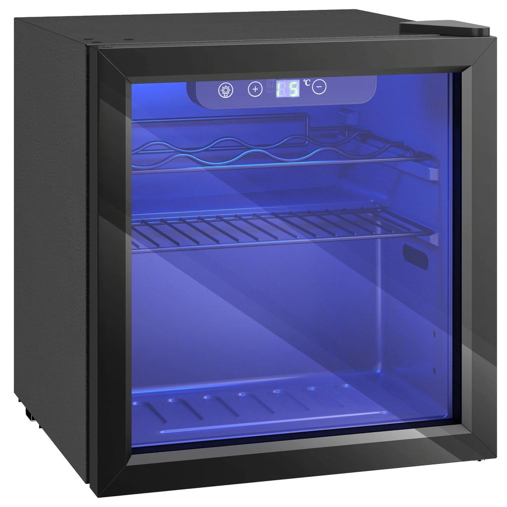 Cantinetta Vino Refrigerata 12 Bottiglie 36L Temperatura Regolabile 4-16°C con Vetro Anti UV Nero