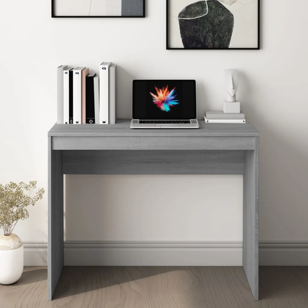 Scrivania | Tavolo da Ufficio Grigio Sonoma 90x40x72 cm in Legno Multistrato