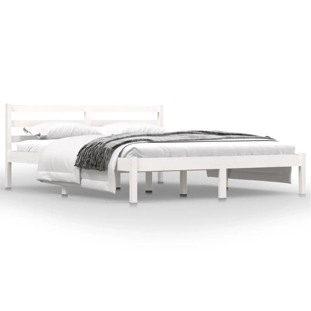 Giroletto-Struttura Letto Bianco Massello Pino 150x200cm King Size 116746