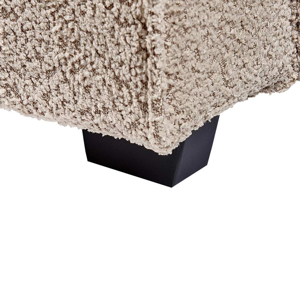 Letto matrimoniale in tessuto bouclé tortora 180 x 200 cm stile moderno