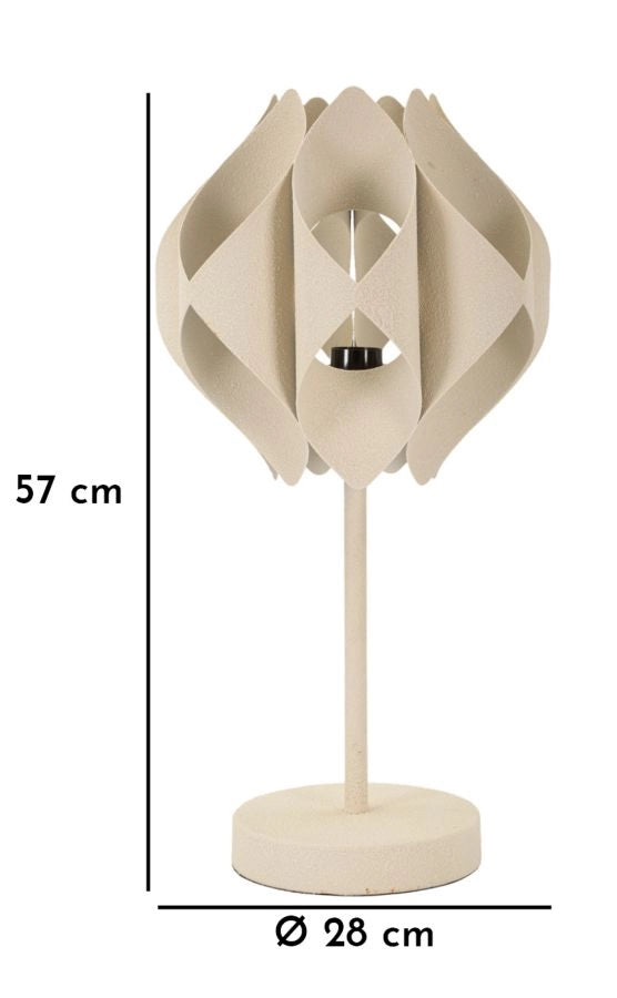 Lampada da Tavolo Space Ø28x57 cm in Ferro Crema