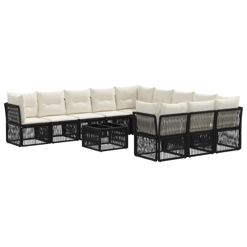 Set Divano da Giardino 12 pcs Nero polyrattan 3434395