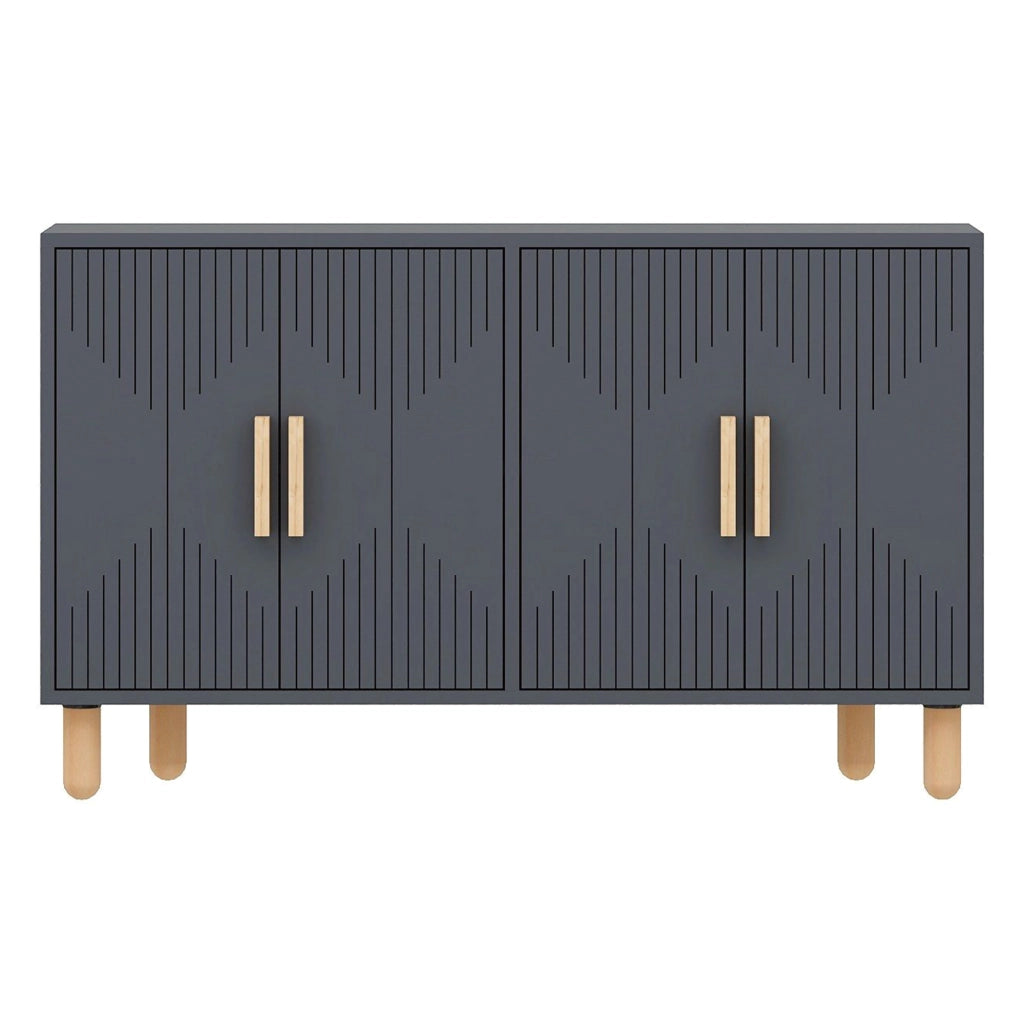 Madia Colzano, Credenza 2 Ripiani, 120x30x74h cm Nero Antracite