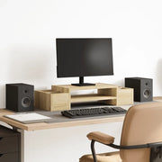 Supporto Monitor con Contenitore Rovere 70x27x15 cm Truciolato 854681
