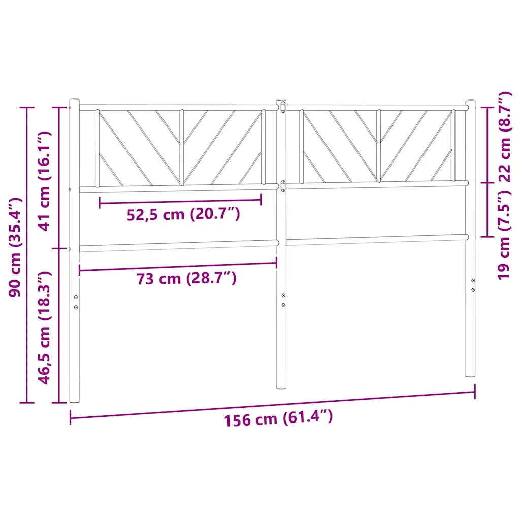 Testiera di Ricambio in Metallo Bianco 150 cm 372262