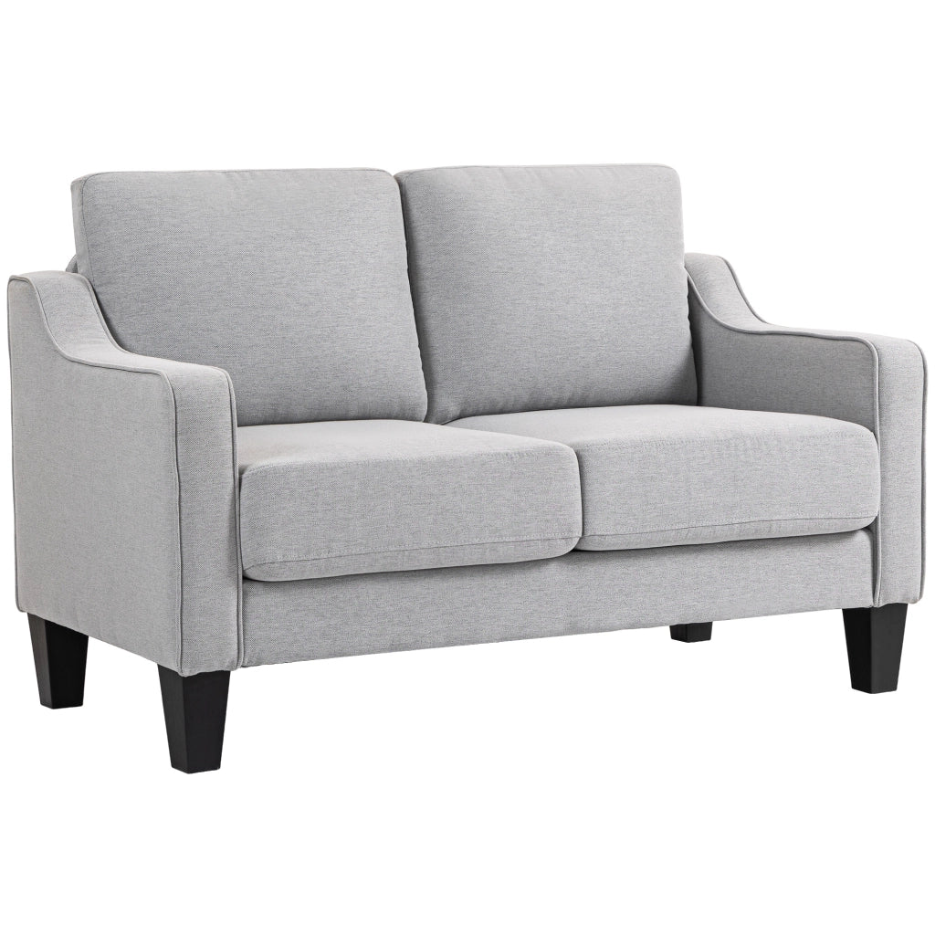Divano 2 Posti Tessuto Grigio Chiaro ¨C zephmum ¨C 136x77x86