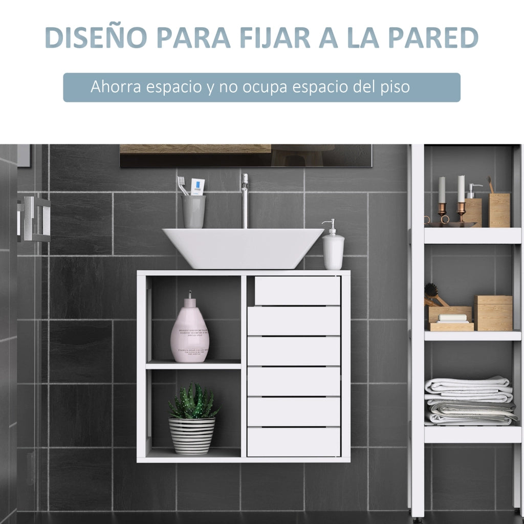 Mobile Bagno Sottolavabo Sospeso ¨C zephmum ¨C Bianco 60x30x54 cm