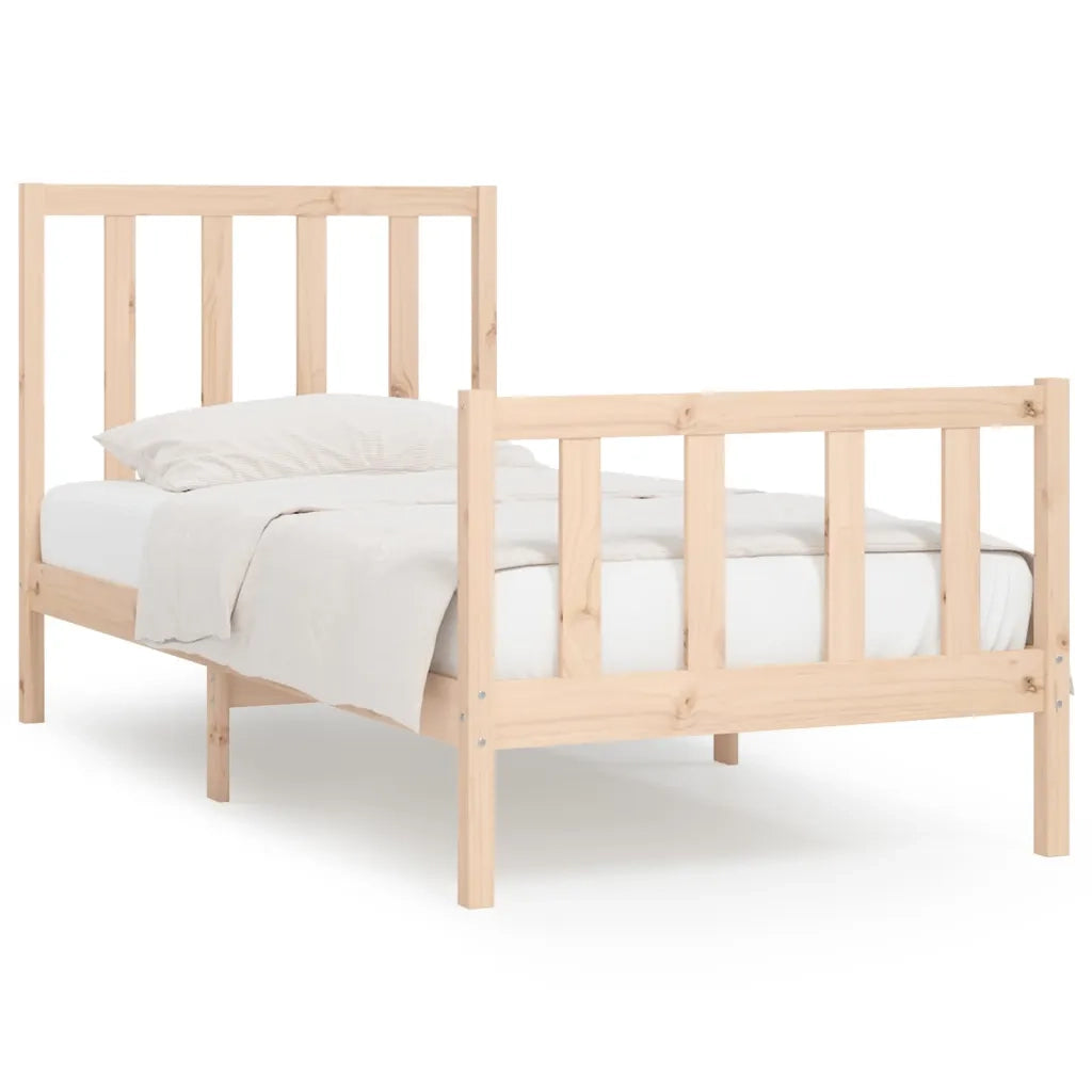 Giroletto-Struttura Letto in Legno Massello 90x190 cm Single 499913