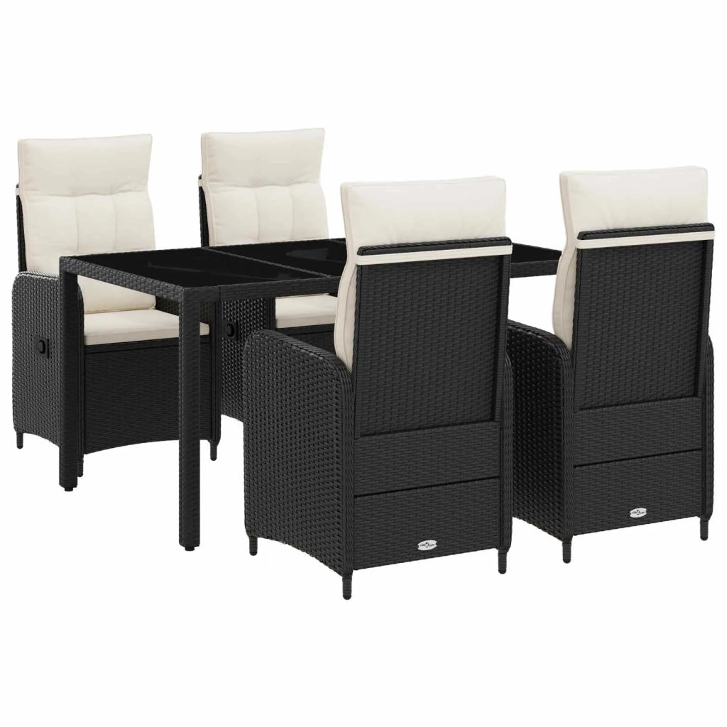 Set da pranzo per esterni 5 pcs Nero e Bianco Crema