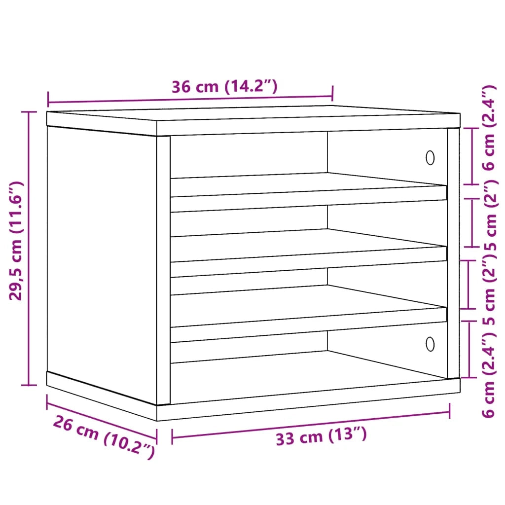 Mobiletto portaoggetti per ufficio 36 x 26 x 29,5 cm in legno ingegnerizzato bianco 02_0043554