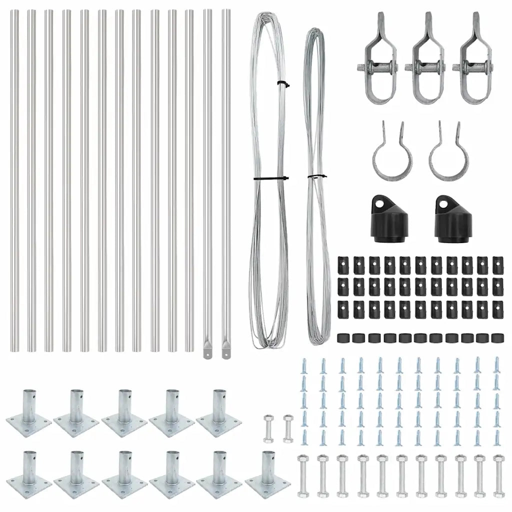 Palo della recinzione 13 pcs Argento Acciaio 42004319