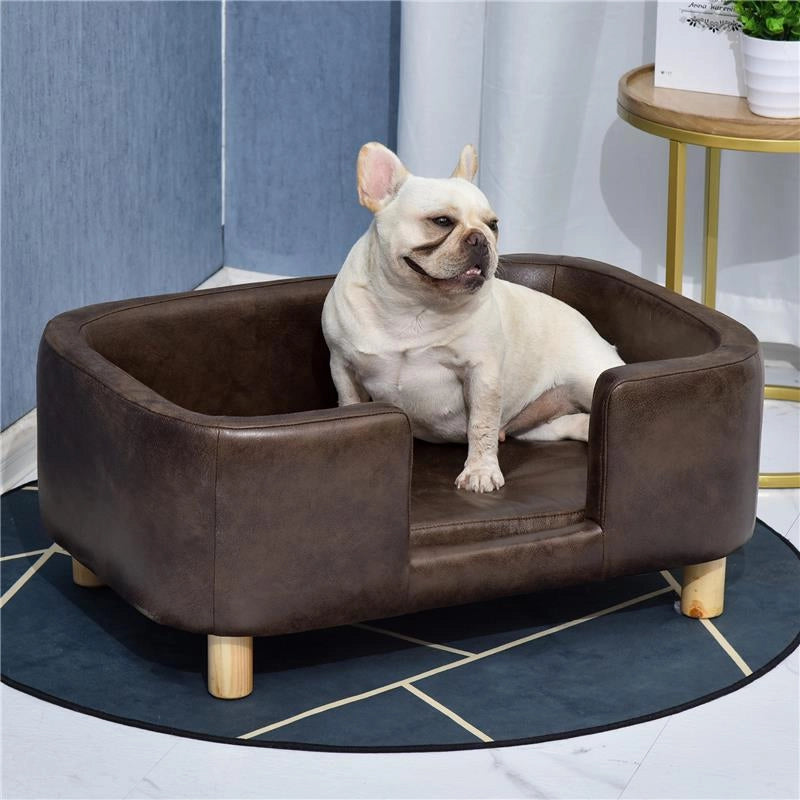 CUCCIA DIVANO PER CANI DI PICCOLA E MEDIA TAGLIA 74X48.5X31 CM MARRONE SCURO