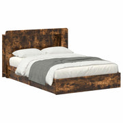 Letto matrimoniale | Letto per adulti | Telaio del letto con storage Rovere Fumo 135 x 190 cm