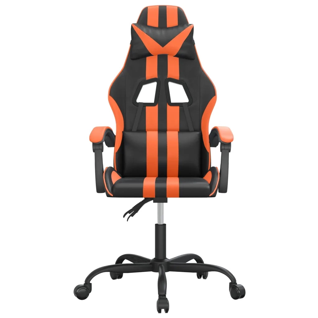 Sedia da Gaming Girevole Nero e Arancione in Similpelle cod mxl 70454