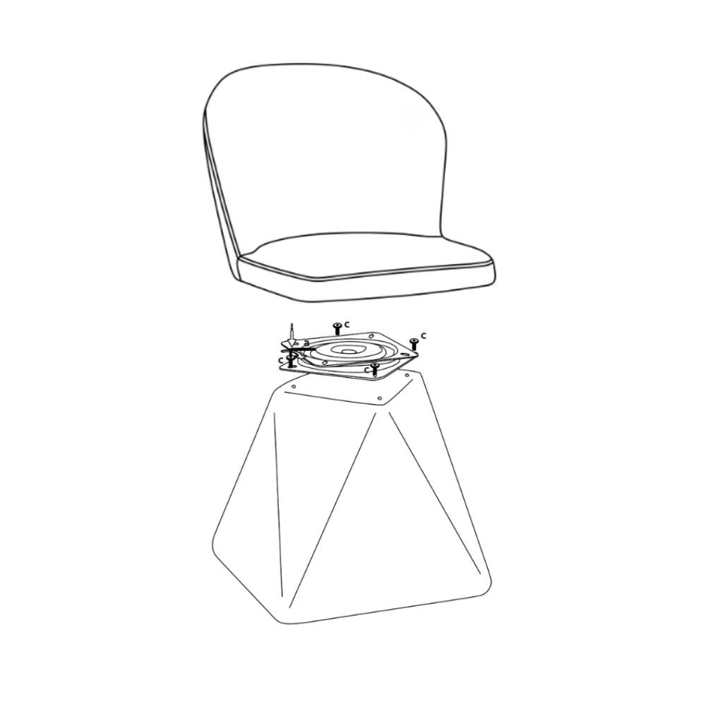 Set 2 Sedie girevoli Piyan in tessuto grigio scuro – Eleganza contemporanea