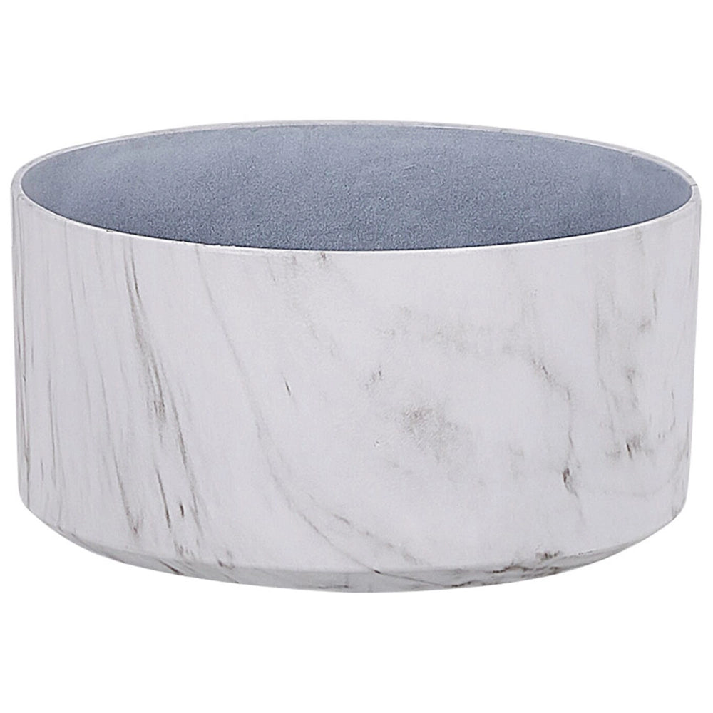Vaso per piante da interno per esterno Vaso da fiori effetto marmo bianco miscela di pietre Rotondo 43 cm Resistente ai raggi UV