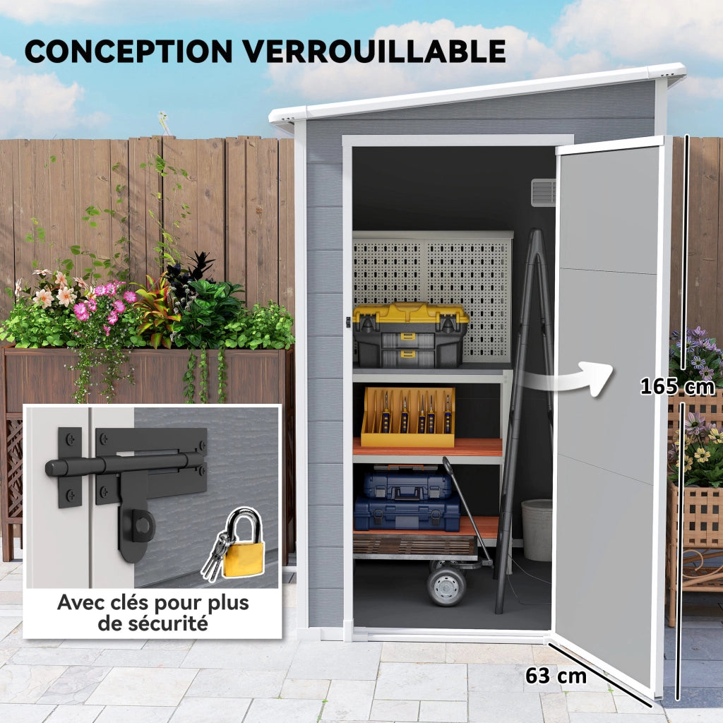 Capanno da giardino ¨C zephmum ¨C grigio 122x149x192 cm
