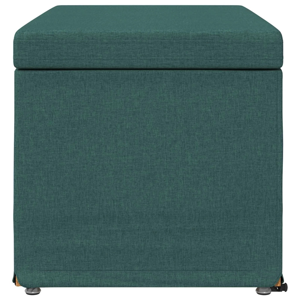 Pouf Verde Scuro 81 x 41 x 40 cm Tessuto e Legno Ingegnerizzato