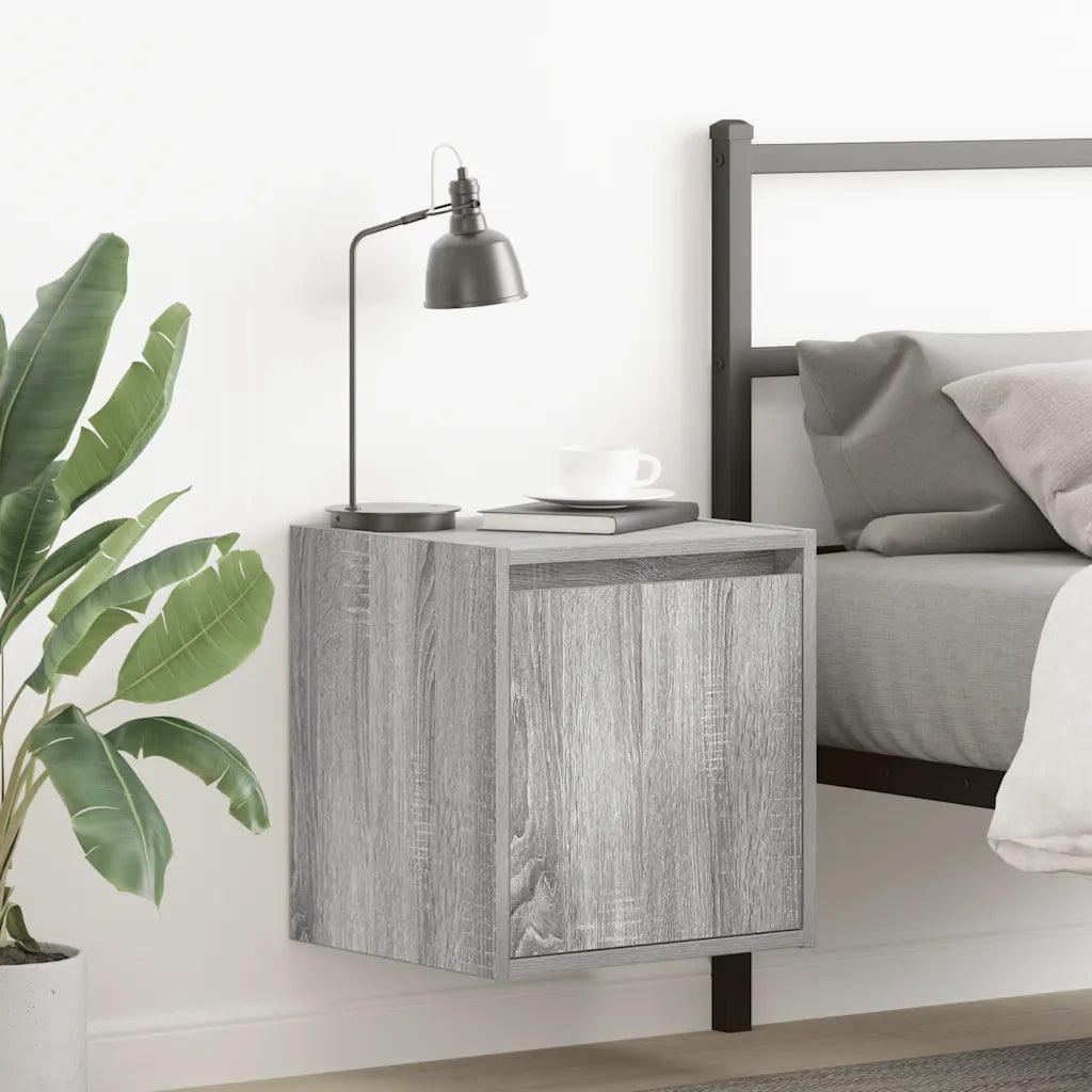 Comodini a Muro 2 pz Grigio Sonoma 38x34x40 cm 861240
