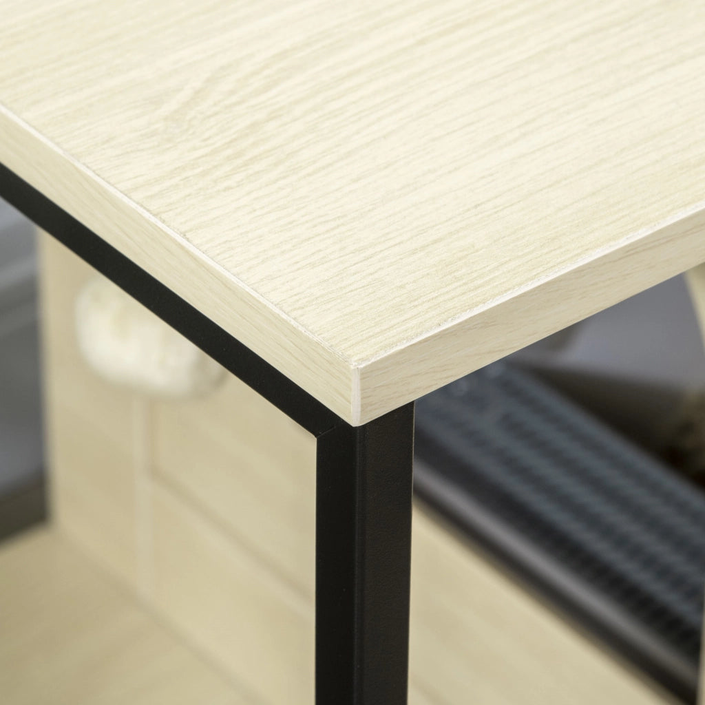 Easycomfort Mobile per Lettiera Gatti in Legno e Acciaio con Anta Magnetica, 80x48x55cm, Quercia