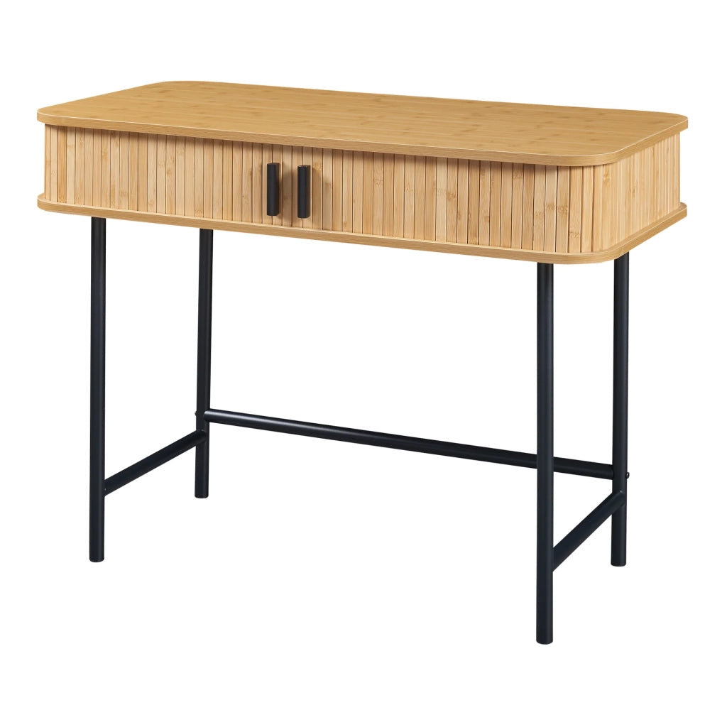 Tavolo consolle 100 x 50 x 76 cm nero naturale 03_0010886