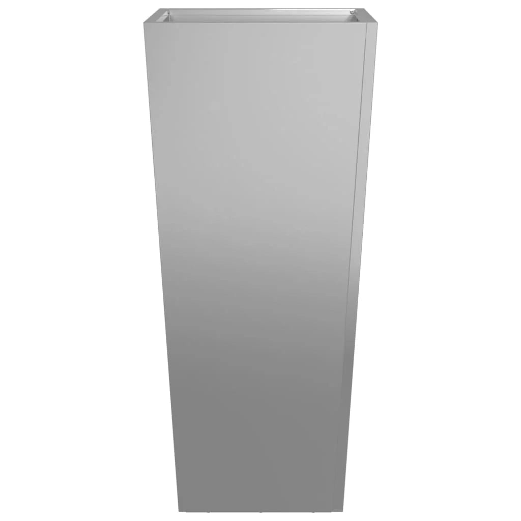 Fioriera rialzata per piante fiori giardino terrazze set da 2 35 x 35 x 75 cm acciaio zincato grigio 02_0038943