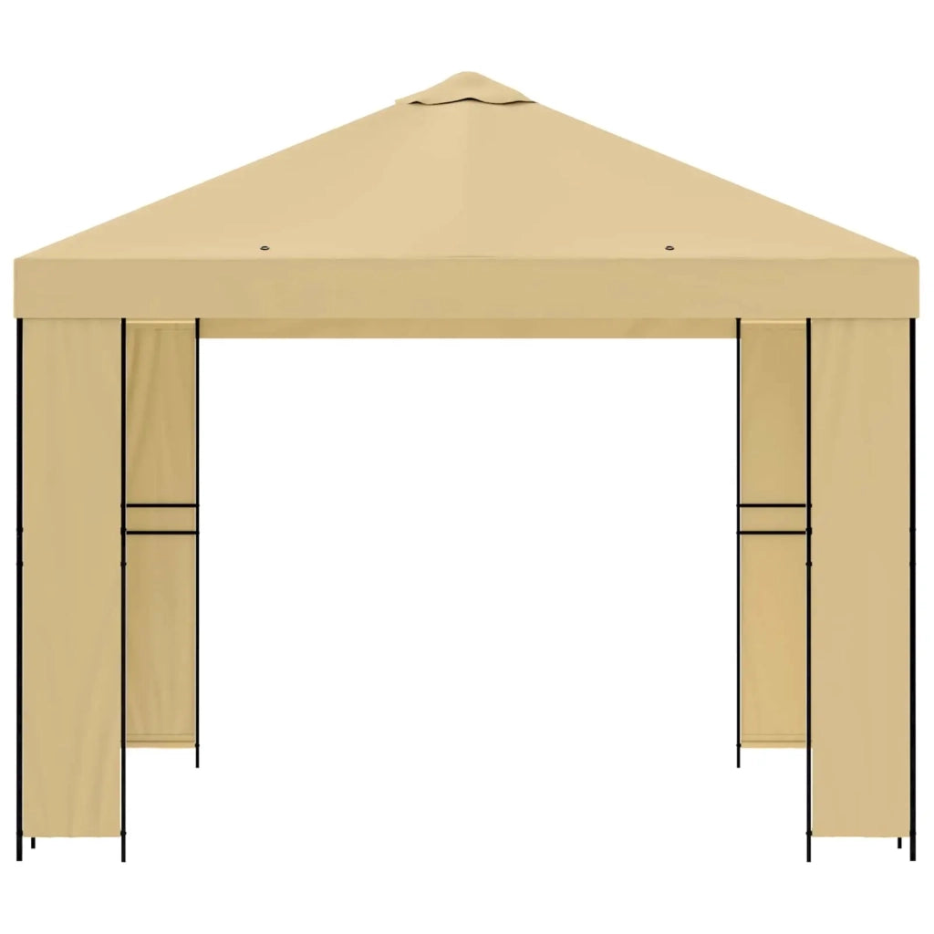 Gazebo 3 x 3 m Crema Poliestere e Acciaio 190 gsm