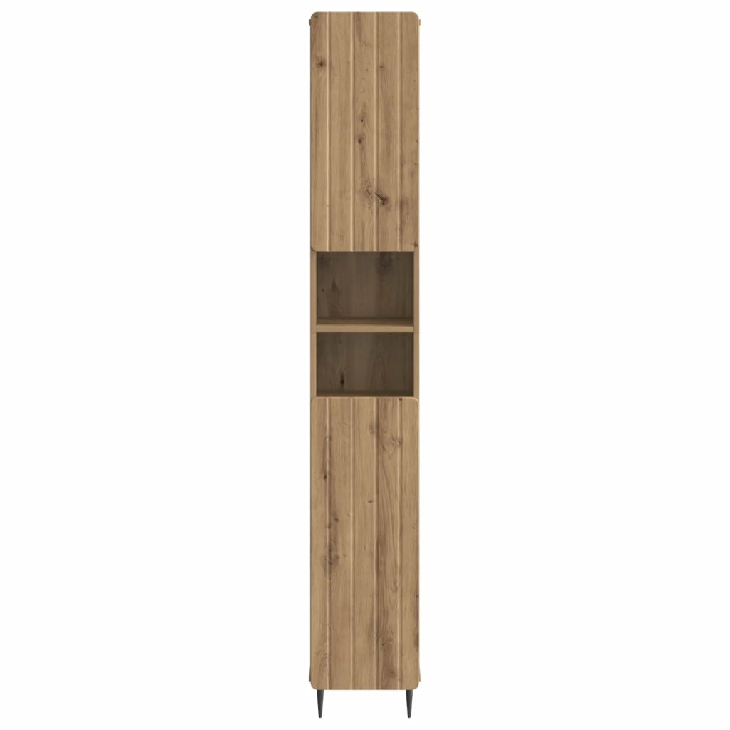 Armadio da Bagno con Ripiano Aperto ZWOLLE Rovere Artigianale 896384