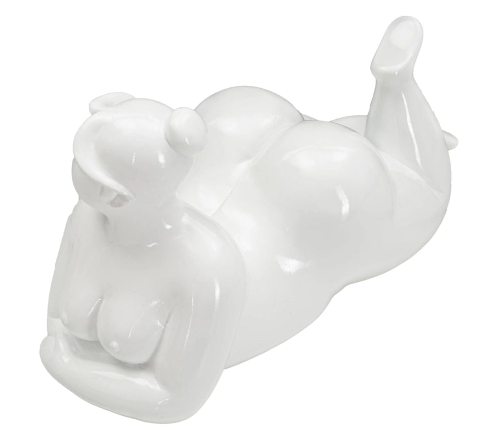 Statua Donnina Yoga Relax 32x16x16 cm in Poliresina Bianco