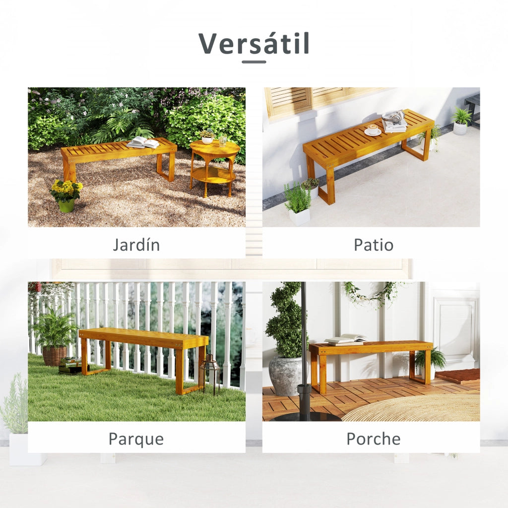Panchina da giardino in legno 2 posti ¨C zephmum ¨C 120x34x43 cm