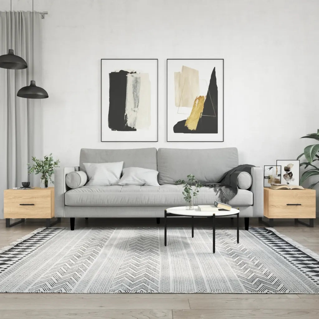 2 pz Tavolini salotto | Tavolino da caff¨¨ | Tavolino da Soggiorno Rovere Sonoma 50x50x40cm Legno Multistrato