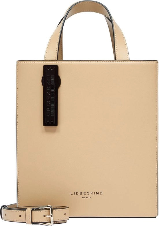 Borsa a Mano con Fondo di Carta in Due Colori Tela Bi-Color Tote Bag Sandy Miele e Cenere