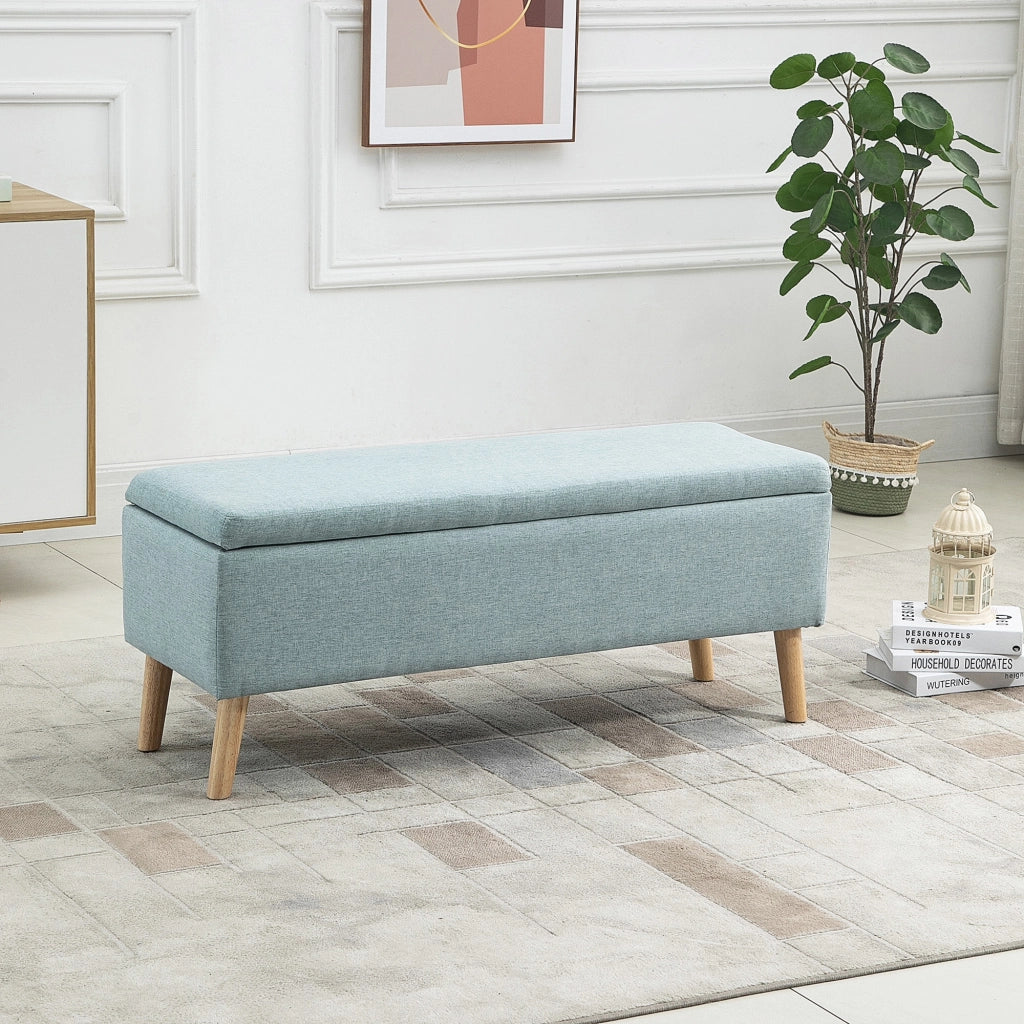 Divano con cassetti e gambe in legno ¨C zephmum ¨C verde chiaro 110x39x45 cm
