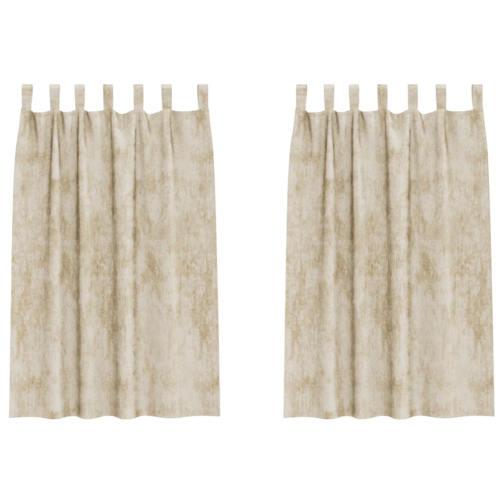 Tende di Velluto 2 pezzi con Occhielli Panna 175x140 cm