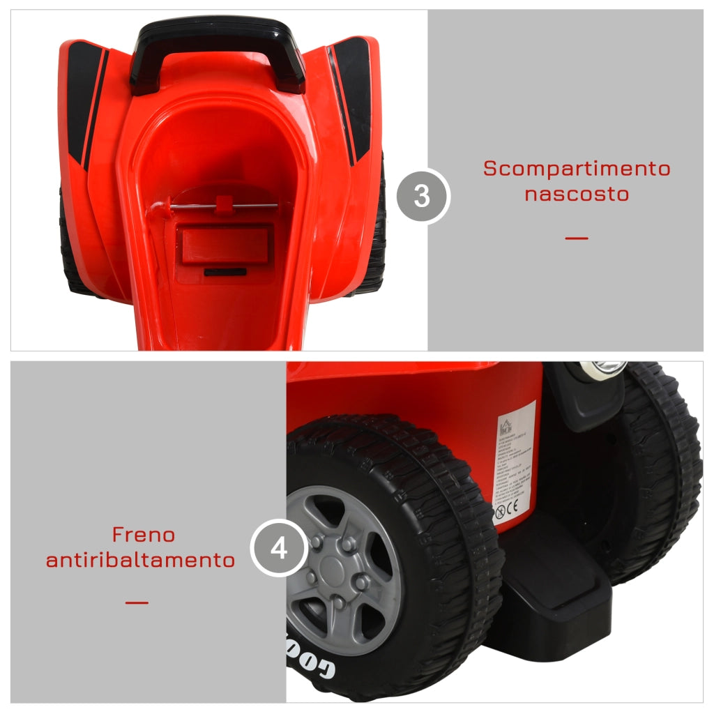 Quad Giocattolo Bambini 18-36 Mesi Licenza GOODYEAR Luci e Suoni Rosso