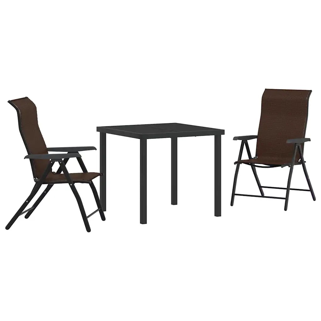 Set da Pranzo per Giardino 3 pcs Marrone