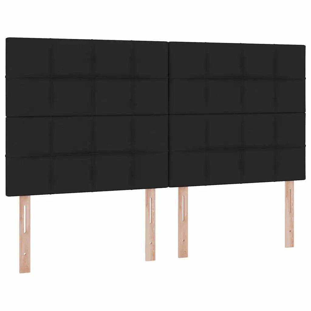 Letto con contenitore LED e materasso Nero 180 x 200 cm Tessuto
