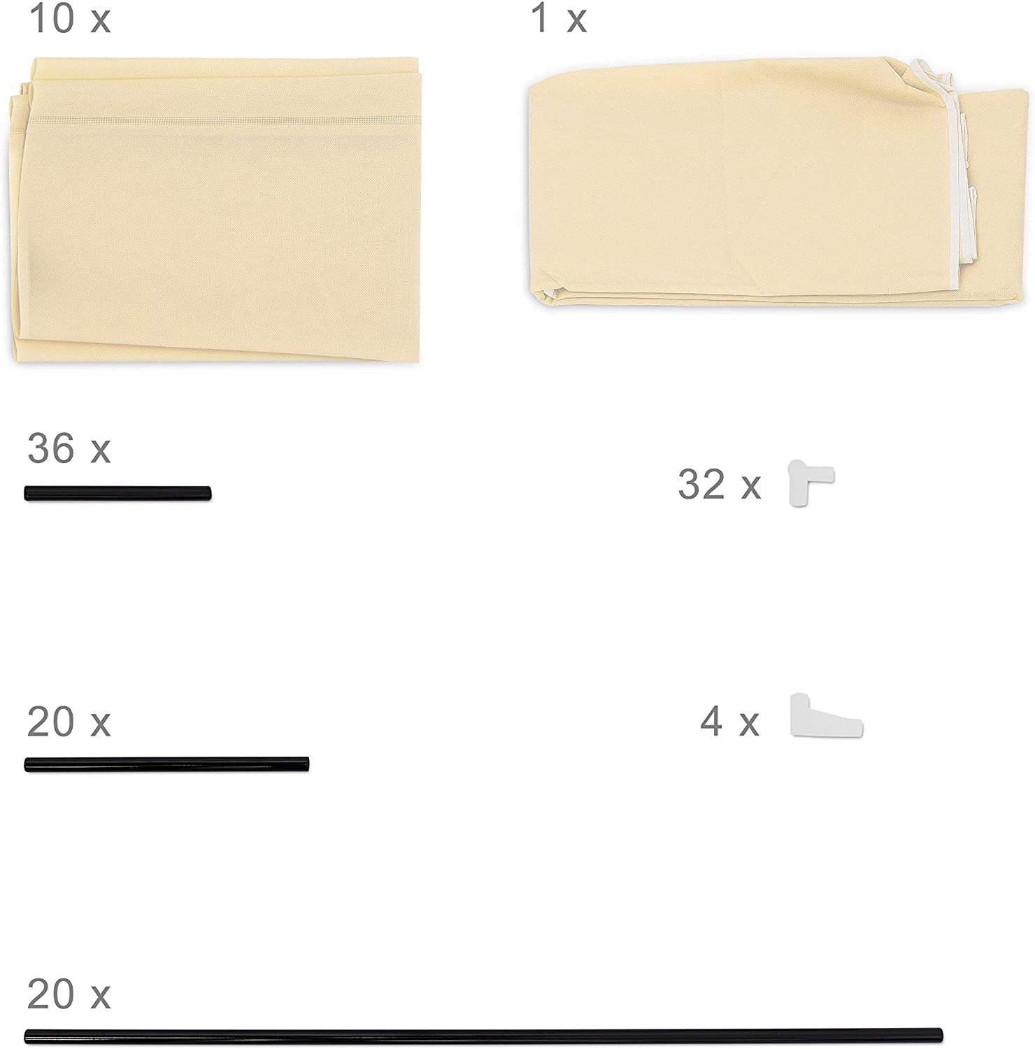 Mobile scarpiera ripiano in tessuto con cerniera 161 cm beige 13_0001642_2