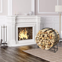 Portalegna da Interno ed Esterno, Porta Legna per Camino in Acciaio Resistente, Portalegna da Ardere per Caminetto e Braciere, Portata 200 kg