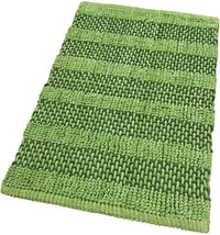 Tappeto Camera Scendiletto Bagno 50x80 Cm Cotone Intrecciato Morbido Assorbente Verde