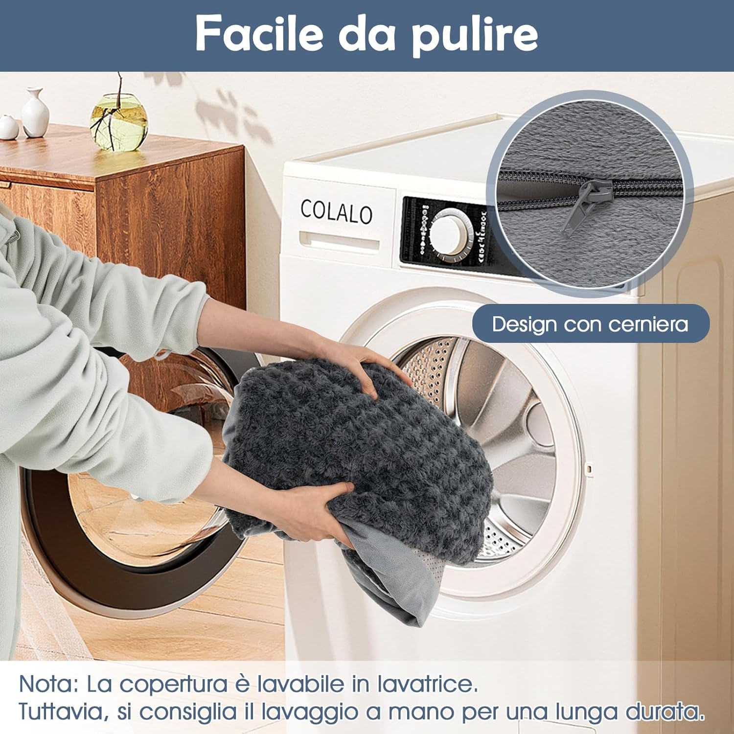 Cuccia Cane Interno in Schiuma, Brandina per Cani con Cuscino, Copertura Rimovibile e Tessuto Interno Impermeabile, Lettino per Animali Domestici, Grigio (122 x 89 x 18 cm)