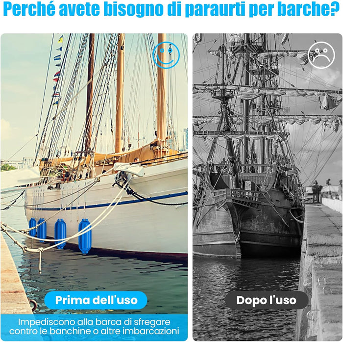 Set 4 Parabordi per Barca, Parabordi per Imbarcazioni, Gommonni, Boat Fender