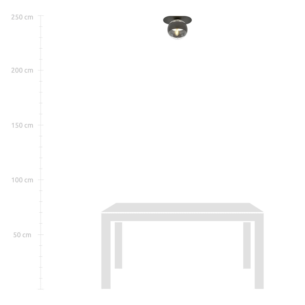 Plafoniera Minimal Teia Acciaio Nero 1 Luce E14 Ip20