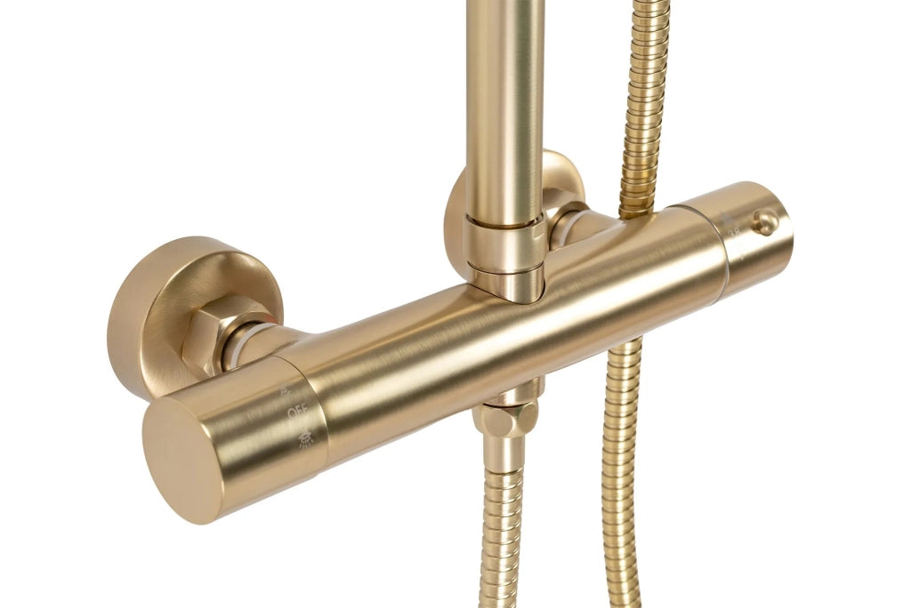 Set Doccia Con Termostato Rea Parot Brushed Gold