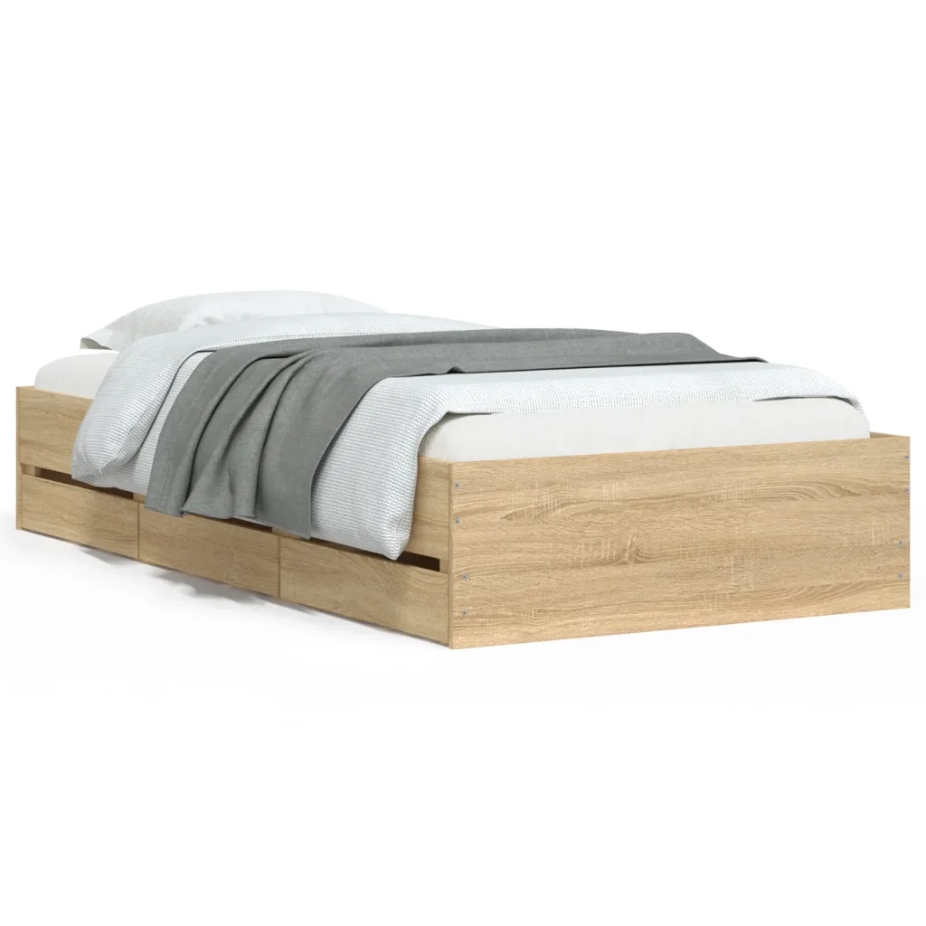 Giroletto Cassetti Rovere Sonoma 90x190 cm Legno Multistrato 3207324