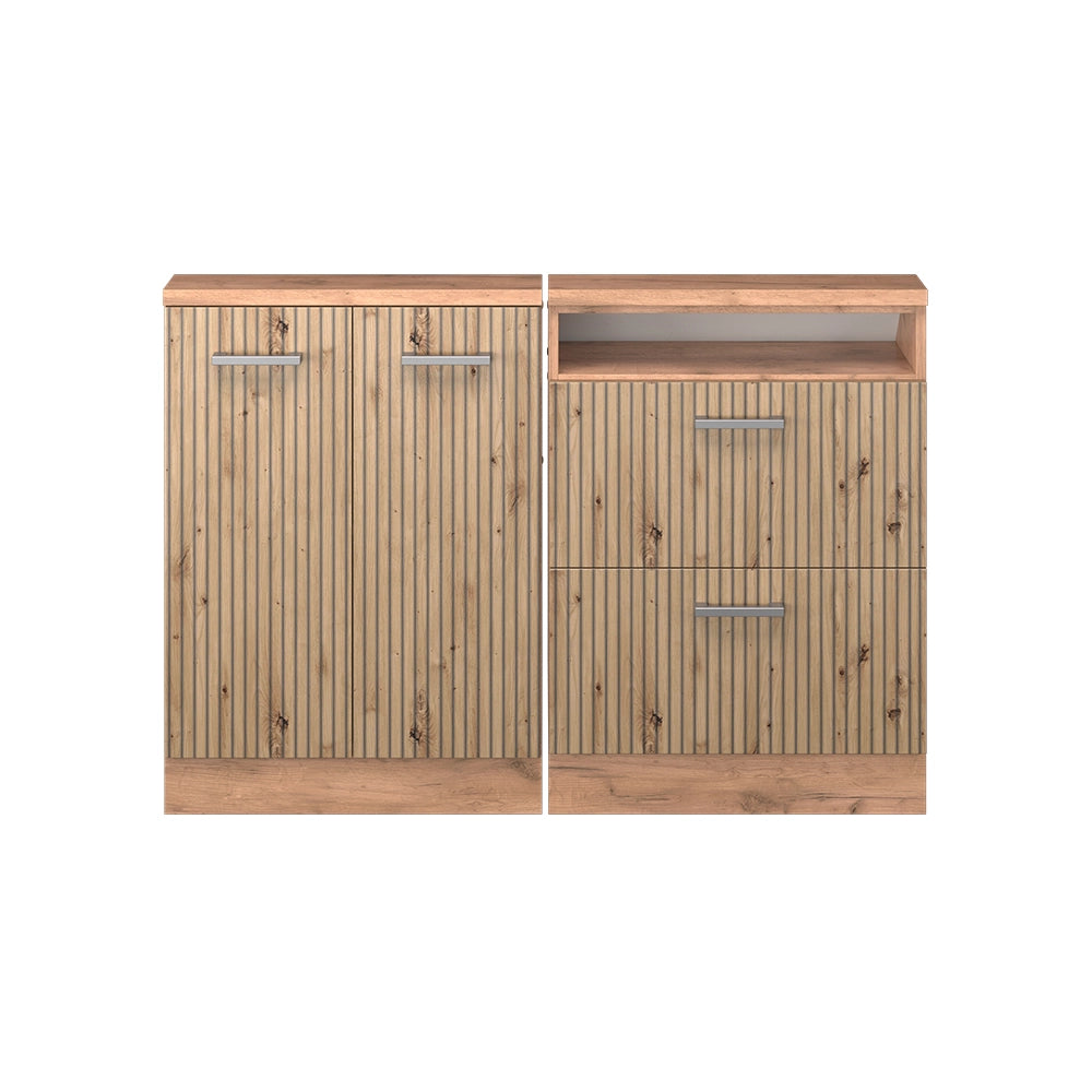 Set di mobili sottotetto Rion Rovere artigianale/Rovere dorato Set di 2 Vicco