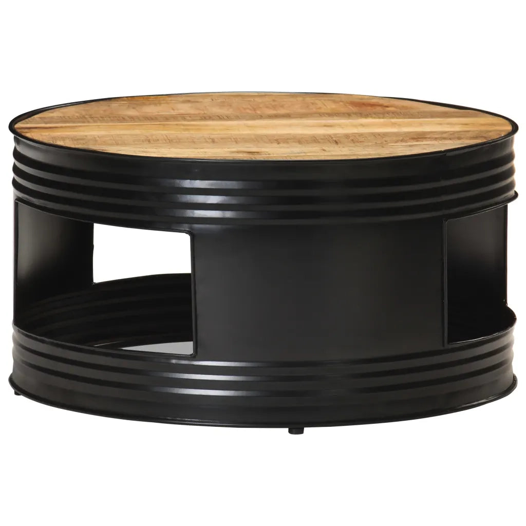 Tavolino da CaffÃ¨ Nero 68x68x36 cm in Massello di Mango Grezzo cod mxl 20592